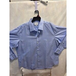 Charles Tyrwhitt Light Blue Check Classic Fit Non Iron Dress Shirt 19 37